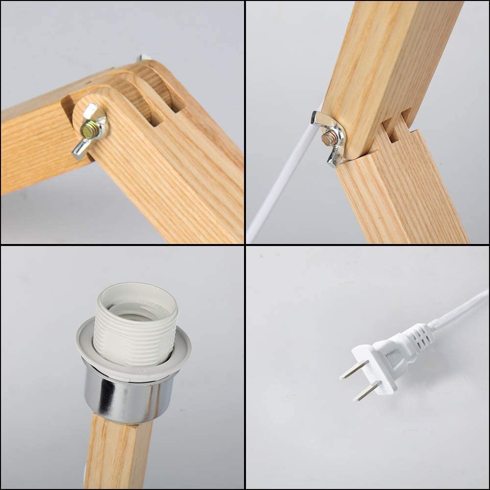 ELINKUME Cute Desk Lamp,Unique Table Lamps,Wood Bedside Table Lamp Fun Funky Person Lamp Wooden Robot Cute Lamps for Bedrooms ELINKUME