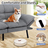 MUUEGM Futon Sofa Bed 71" Ash Convertible Memory Foam Futon Couch Bed Modern Loveseat Sleeper with Adjustable Backrests Armrests for Living Room,Small Space,Office MUUEGM