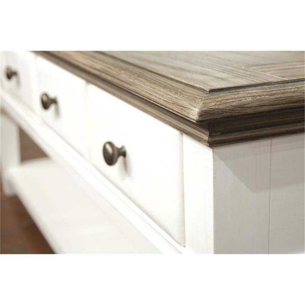 BOWERY HILL Contemporary 4-Drawer Storage Solid Wood Coffee Table in Natural for Living Room, 28" D x 48" W x 20" H BOWERY HILL