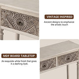 COSIEST Console Table with 2 Drawers, MDF Narrow Entryway Table with Storage Shelf, Wood Accent Sofa Table for Living Room, Entrance, Hallway, Couch, Light Grey COSIEST