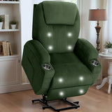 Flamaker Power Lift Recliner Chair Electric Lift Recliner for Elderly Power Lift Recliner Chair with Cup Holders Side Pockets for Living Room (Corduroy, Green)
