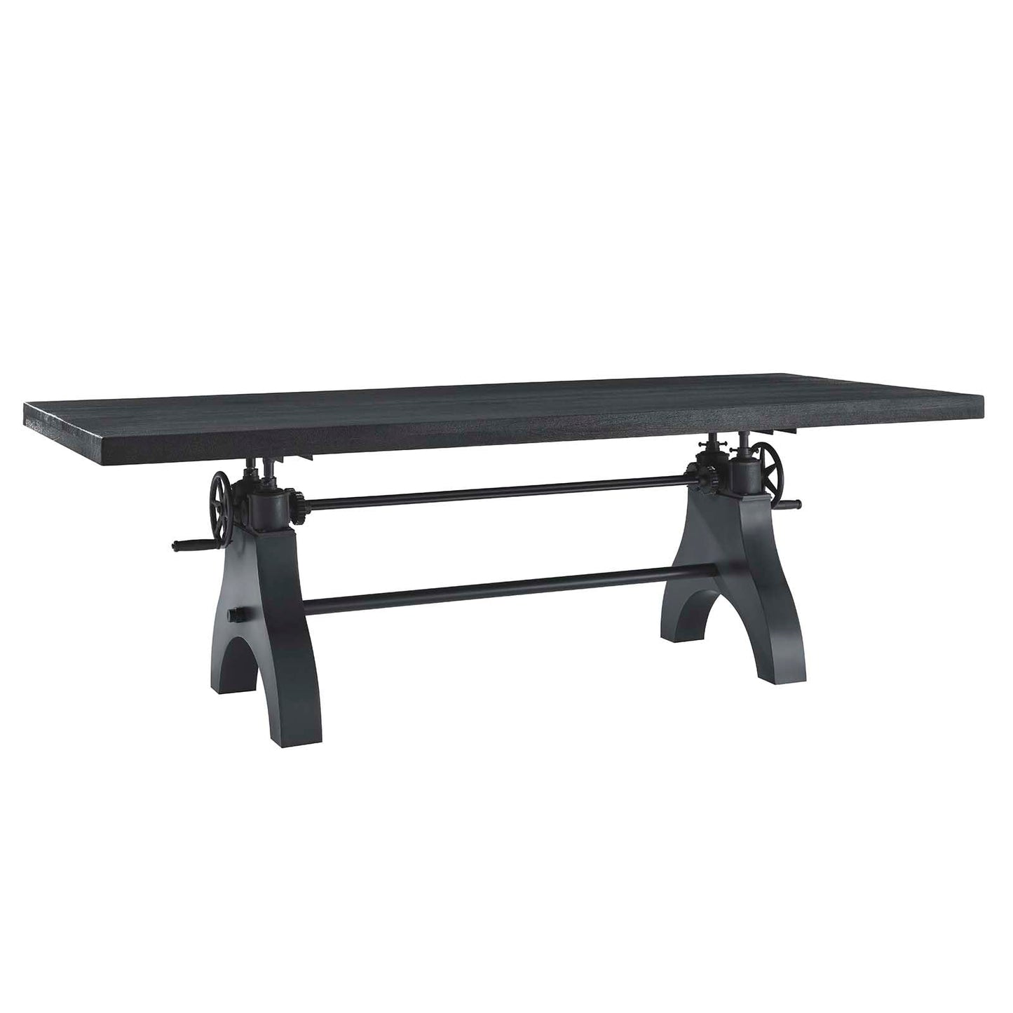 Modway 96" Adjustable Counter/Bar-Height Dining or Conference Table Black - WoodArtSupply