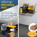 Koova Universal Garage Shelving Kit - Heavy-Duty, Easy Install, Customizable, 600 lbs. Support, Made in USA, Maximize Storage, Reclaim Floor Space Koova