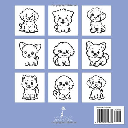 Puppy Coloring Book: 50 Cute Dog Breeds | Cute and Easy Designs for Bold and Simple Coloring