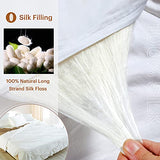 LilySilk All Season Silk Comforter/Duvet/Quilt, 100% Silk Floss Filling with 100% Cotton Cover (Twin(67x87 Inch,Silk Weight:1.25kg) LilySilk