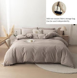 linenestbedding 100% Washed Cotton Duvet Cover Set Queen Size with Bag,Ultra Soft and Lightweight, All Season Bedding with Zipper and Ties, Minimalist Neutral Style (Light Khaki, Queen(90"x90")) linenestbedding