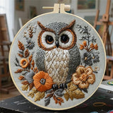 Huacan Embroidery Kit for Beginners Adults Includes Stamped Owl Pattern, Hoop, Color Threads,Tools,Easy to Follow Instruction