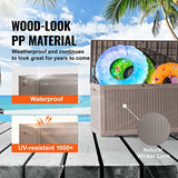 VEVOR Deck Box, 100 Gallon Outdoor Storage Box, 48.0" x 21.5" x 24.5", Waterproof PP Deckbox with Aluminum Alloy Padlock, for Patio Furniture, Pool Toys, Garden Tools, Outdoor Cushions, Gray VEVOR