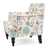 Christopher Knight Home Harrison Fabric Tufted Club Chair, White / Blue (29.5"D x 28"W x 33.5"H) Christopher Knight Home