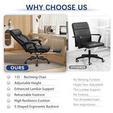 Big and Tall Office Chair with Footrest, High Back Executive Leather Desk Chair with Lumbar Support, Reclining Office Chair with Adjustable Angle, Home Office Ergonomic Computer Gaming Chair BestGlory