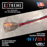 US Wire 99100 12/3 100-Foot SJEOW TPE Extreme Weather Extension Cord Blue with Lighted Plug US Wire and Cable