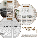 24 Pcs PVC Hanging Room Divider,Flower Carving Pattern Panels,Decorative Wall Screen Panel, Room Divider Partitions Panel Screen for Decorating Bedroom Dining Kitchen Office Studio 29 * 29cm PICKUTS