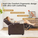 ANJ Power Home Theater Seating, PU Leather Electric Recliner Chair with Adjustable Headrest, Dual Motors Movie Reclining Chairs with LED Lights,USB Port, Cup Holders, Hidden Arm Storage (Brown)