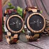 BOBO BIRD Women Wood Watches Colorful Wood WristWatches Week & Date Display Multifunction Handmade Quartz Watch Sport Chronograph Unique Wristwatch BOBO BIRD