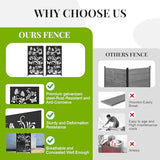 Metal Privacy Screen Outdoor - 71" H×40" W Decorative Freestanding Privacy Fence Room Garden Divider, Weatherproof Patio Panels for Deck Balcony Backyard XOCUWU
