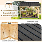 YOLENY Wood Gazebo, 11' x 12' Gazebo Hardtop Gazebo Spruce Wood Solid Wood Gazebo, Waterproof Asphalt Roof, for Lawns, Beach, Patio, Garden, Yard, Easy Assembly YOLENY