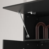 ROMSHINE Large Entertainment Center with Storage, 114" W Wall Unit TV Stand with Bookshelves & Light in White Color, Modern Media Center Cabinet with Bridge, for Living Room Bedroom, Black ROMSHINE