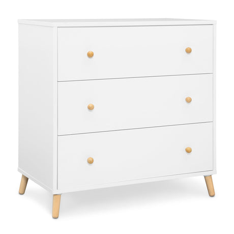 Delta Children Essex 3 Drawer Dresser with Interlocking Drawers, Bianca White/Natural Delta Children