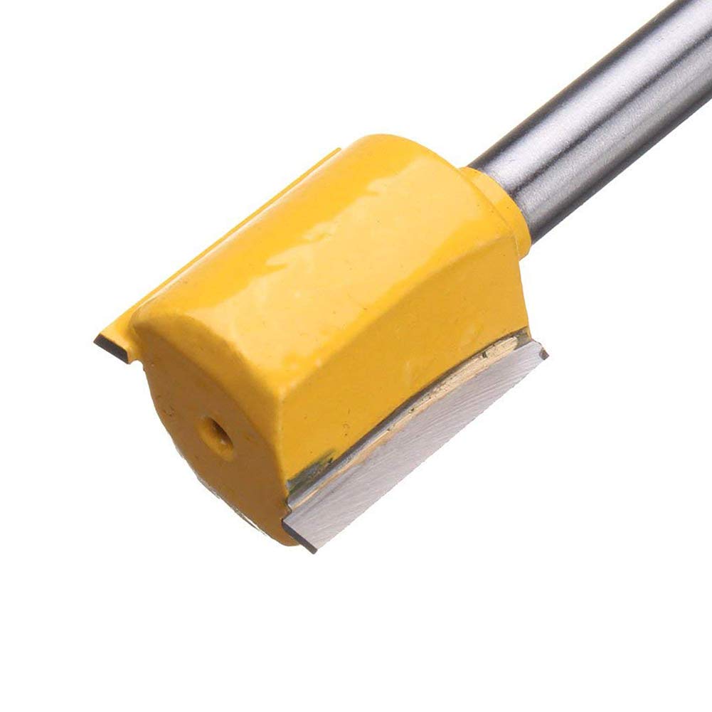 Bestgle Set of 5 Piece Straight Dado Router Bit Set ,Double Flute Straight Bit Carbide Wood Milling Cutter Woodworking Tools, Cutting Diameter 1/4",3/8",1/2",5/8",3/4"(Yellow, 1/4-Inch Shank ) Bestgle