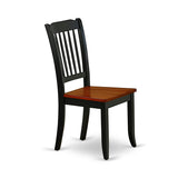 East West Furniture DAC-BCH-W Danbury Dining Room Chairs - Slat Back Solid Wood Seat Chairs, Set of 2, Black & Cherry East West Furniture