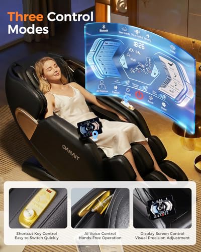 DAHAIY 𝟐𝟎𝟐𝟔 𝐍𝐞𝐰 𝐔𝐩𝐠𝐫𝐚𝐝𝐞 3D Massage Chair Full Body, AI voice control, PU Leather Zero Gravity Heated Back Foot Hand Massage Recliner Chairs, Living room furniture,Office,Portable - Black DAHAIY