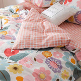 Floral Duvet Cover Twin, 100% Cotton 3 pcs Twin Flower Bedding Set, Garden Reversible Duvet Cover, with Zipper Closure, Breathable (No Comforter) CottonLife