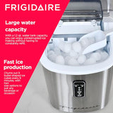Frigidaire EFIC103-AMZ-SC Counter Top Maker with Over-Sized Ice Bucket, Stainless Steel, Self Cleaning Function, Heavy Duty, Stainless Frigidaire