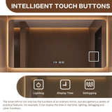 High QLO Bathroom Vanity Double Sinks Set - Floating Log Color Classic Design Bathroom Vanity Includes Three Large Drawers | Open Storage Rack & Time Display Mirror,Double Basins(60IN) High QLO