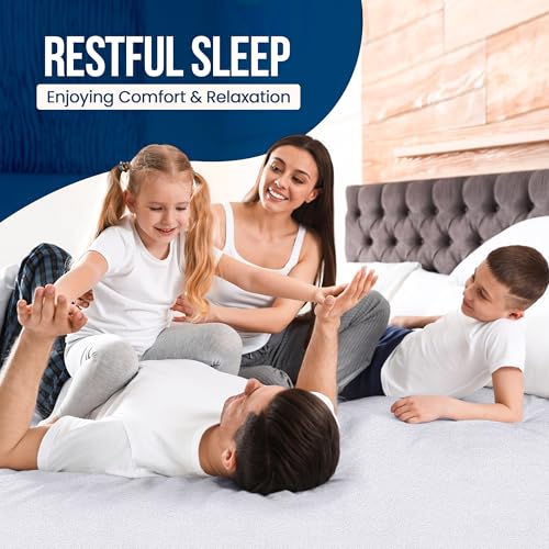 King Size Mattress Protector Waterproof, Premium 200 GSM Terry Mattress Cover, Soft & Breathable Bed Cover, Fitted Sheet Style Stretchable Deep Pockets 17" by Utopia Bedding (White) Utopia Bedding