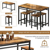Recaceik 5-Piece Modern Wood Dining Table Set for Small Spaces - Perfect for Kitchen, Breakfast Nook, and Living Room Recaceik