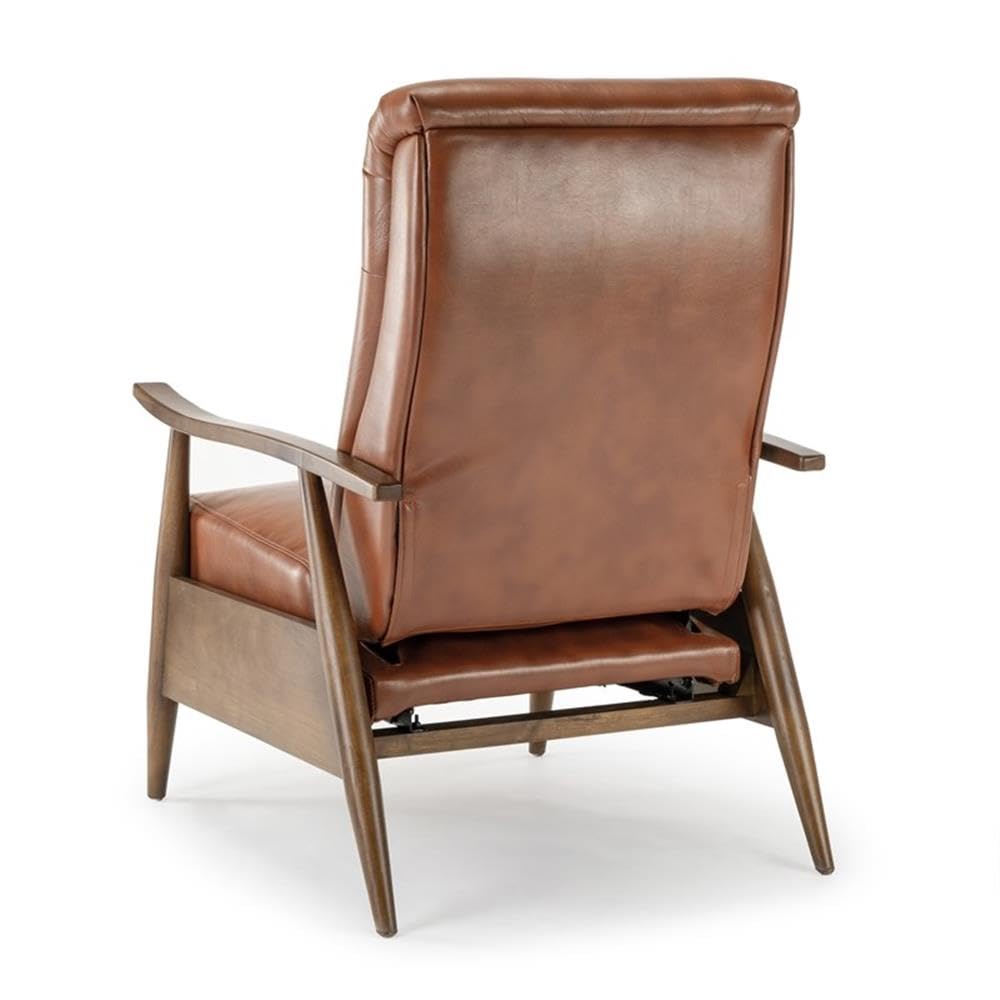 Comfort Pointe Solaris Caramel Faux Leather Wooden Arm Push Back Recliner Chair Comfort Pointe