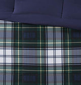 Madison Park Essentials Parkston Plaid Comforter, Matching Sham, 3M Scotchguard Stain Release Cover, Hypoallergenic All Season Bedding-Set, King/California King, Navy, 3 Piece Madison Park