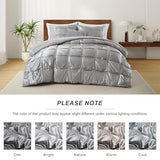Lanest Housing Full/Queen Size Satin Comforter Set Grey, 3 Pieces Soft and Lightweight Silk Bedding, All Season Fluffy Down Alternative Comforter Bed Set Lanest Housing