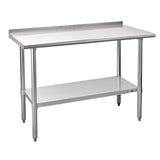 Profeeshaw Stainless Steel Prep Table NSF Commercial Work Table with Backsplash and Undershelf for Kitchen Restaurant 24x48 Inch Profeeshaw