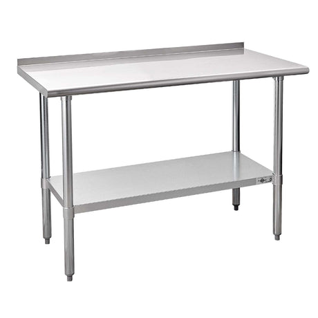Profeeshaw Stainless Steel Prep Table NSF Commercial Work Table with Backsplash and Undershelf for Kitchen Restaurant 24x48 Inch Profeeshaw