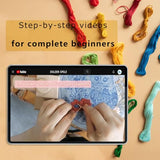 GOLDEN SMILE Embroidery Kit for Beginners Adults - 2-in-1 Frame & Display Hoop (8.2"/21cm), Water-Soluble Pattern, Full Reusable Tools for Easy Start | Owl Floral Art