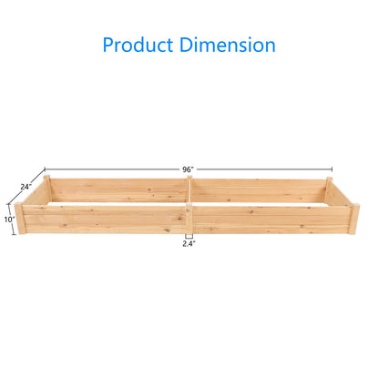 SUNCROWN Outdoor 8FT Wooden Raised Garden Bed Planter Box Kit for Vegetables Fruits Herb Grow, Patio or Yard Gardening