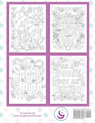 Girl Power Coloring Book for Kids Ages 8-12: Positive Affirmation Quotes Designed to Inspire, Boost Confidence and Self-Esteem