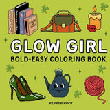 Glow Girl Stress Relief Coloring Book: Bold and Easy Hygge-Inspired Designs for Adults, Women, and Teens | Simple and Cute Illustrations for Anxiety Relief and Relaxation (Bold & Easy Coloring Book) WoodArtSupply