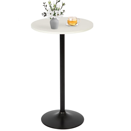 Pazidom Round Bar Table 40" Height Modern High Top Pub Table with Solid Top & Sturdy Metal Base, Cocktail Table for Bistro, Home, Kitchen or Dining Room, White Pazidom