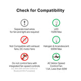 Kasa Smart Ceiling Fan Control & Dimmer Switch | Adjustable 4-Speed Fan & Brightness Control | Works w/Apple HomeKit, Alexa & Google Home | 2.4G Wi-Fi Only, Single Pole, Neutral Wire Required | KS240 Kasa Smart