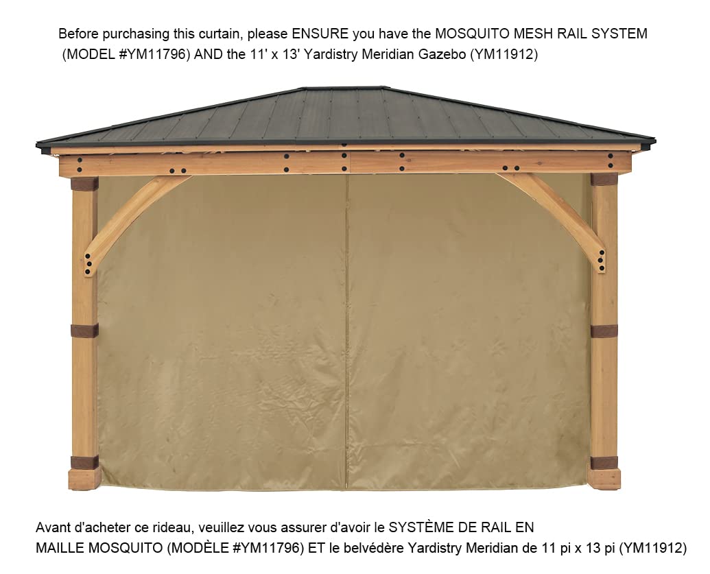 APEX GARDEN Replacement 4-Side Curtain for 11 ft. x 13 ft. Meridian Gazebo (Beige) APEX GARDEN