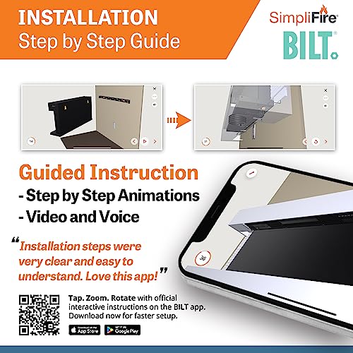 SimpliFire Format 36-Inch Wall Mount Electric Fireplace with 50-Inch Floating Mantel (SF-FORMAT36-SF-FM50-WH) SIMPLIFIRE
