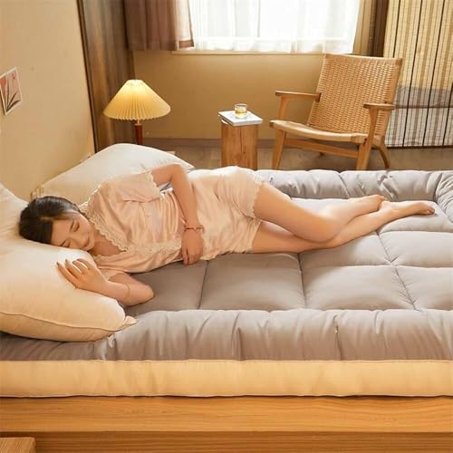 Thick Japanese Futon Mattress, Roll-UpMattress,Single/Double/Queen Size, Portable Camping Mat, Sofa Bed, Tatami Mat,Breathable Floor Lounger, Fold Sleeping Pad for Home Travel Generic