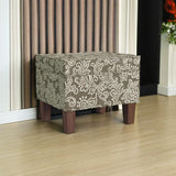 HomePop Home Decor |K7646-A880| Upholstered Modern Rectangular Storage Ottoman | Hinged Lid Ottoman with Storage for Living Room & Bedroom, Brown Jacobean Print HomePop