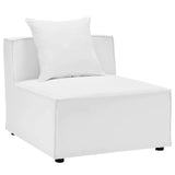 Modway EEI-4381-WHI Saybrook Patio Upholstered 4-Piece Sectional Sofa in White Modway