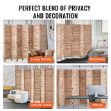 VEVOR Wood Room Divider, 8 Panel Wood Folding Privacy Screen, 66.9 Inches Tall Indoor Louvered Partition Divider, Portable Decoration Screen, for Room Separation, Home, Office, Restaurant & Bedroom VEVOR