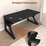 StarGraph Computer Desk 47'' Large Home Office Desk with Sturdy Metal Frame U Shaped Modern Computer Desks with Storage Study Writing Office Work from Home Desks (Black, 47 inch) StarGraph