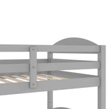 CITYLIGHT Twin-Over-Twin Quad Bunk Beds for 4, L-Shaped Bunk Bed with Trundle, Corner 4 Bunk Beds for Kids, Teens, Gray CITYLIGHT