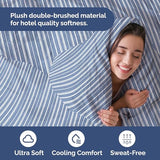 Duvet Cover Twin/Twin XL Size - Extra Soft Twin/Twin XL Size Duvet Cover - Lightweight, Breathable & Cozy w/ Zipper Closures and Ties - 68" x 90" Inches - (Blue Stripes 3) Comforter Not Included CGK Unlimited